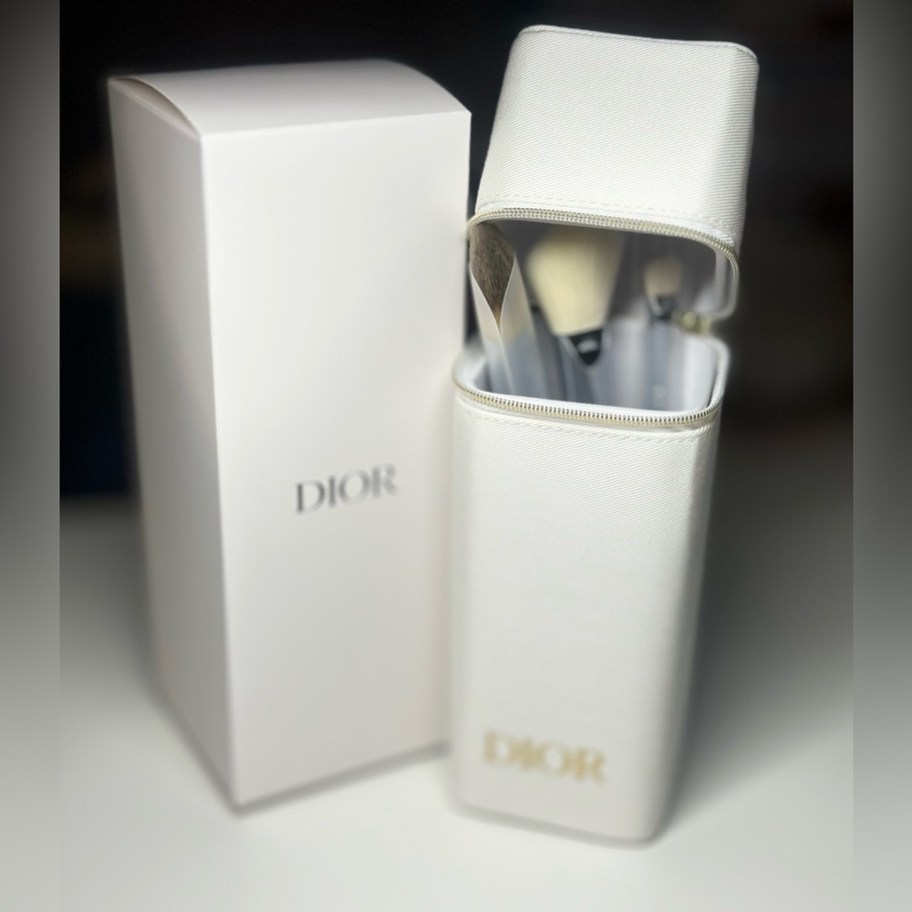 Dior Limited Edition 3 Piece Black and White Makeup Brush Set with Case NWB  GWP - Picture 12 of 15